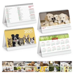 Calendario da Tavolo Illustrato Cani e Gatti