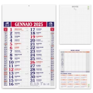 Calendario Olandese Quadrettato con note